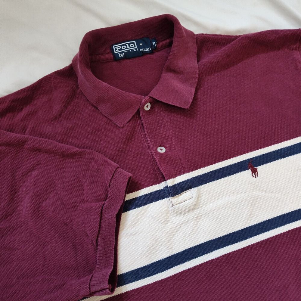 Polo by‎ Ralph Lauren Chest Block Stripe Polo Shirt Size M